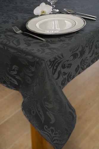 Tafelkleed Damast Polyester Donker Grijs 140/240