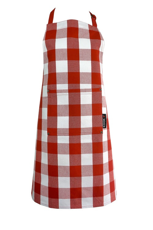 Schort 70*90 Ruit Rood