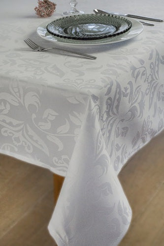 Tafelkleed Damast Polyester Wit 140/240